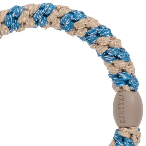 Haargummi KKNEKKI - blau beige glitter gestreift