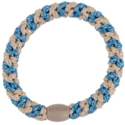 Haargummi KKNEKKI - blau beige glitter gestreift