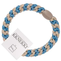Haargummi KKNEKKI - blau beige glitter gestreift
