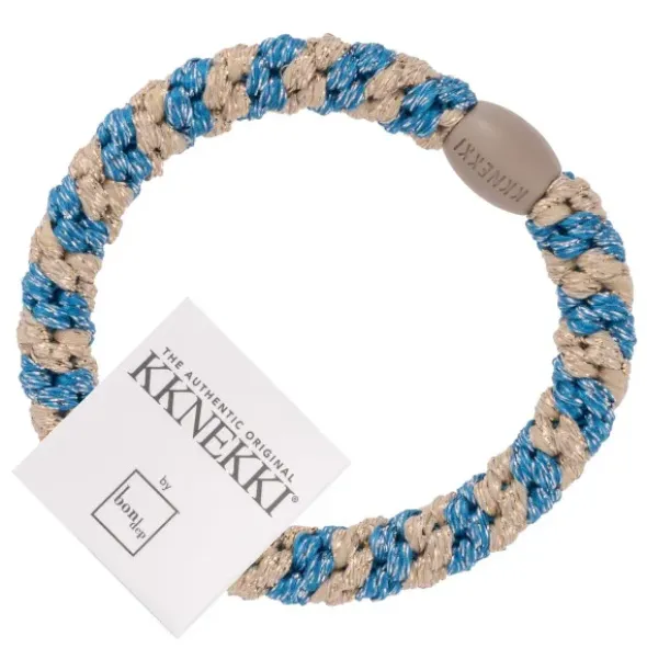 Haargummi KKNEKKI - blau beige glitter gestreift