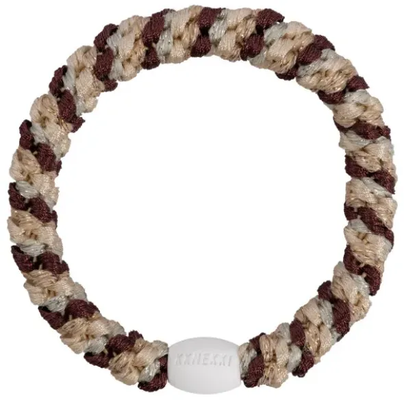 Haargummi KKNEKKI - braun beige glitter, gestreift