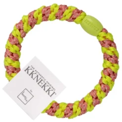 Haargummi KKNEKKI - coral neongelb gestreift