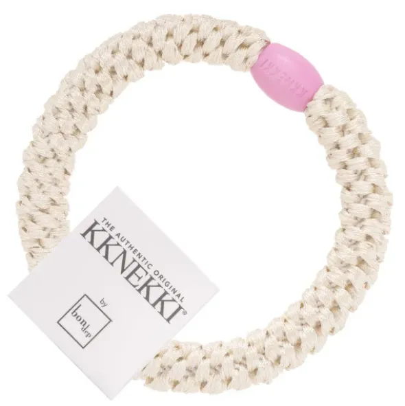 Haargummi KKNEKKI - elfenbein/pinke Perle