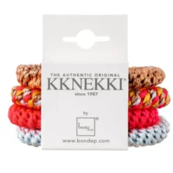 Haargummi KKNEKKI 4er-Set Bundle 14 - hellblau, neonpink & rosegold