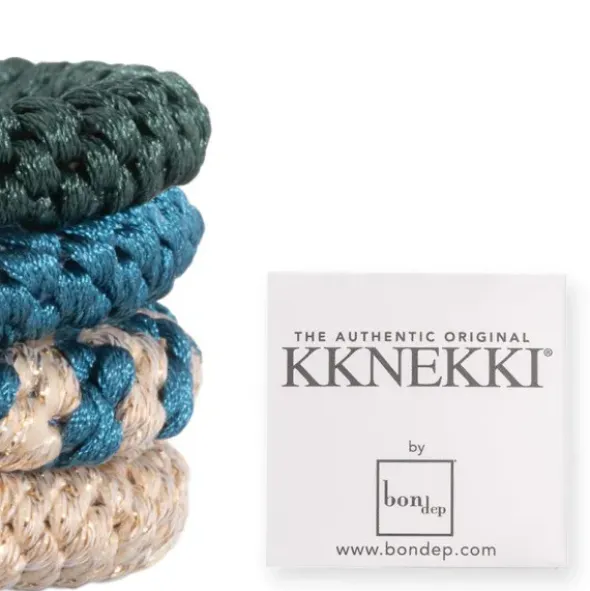Haargummi KKNEKKI 4er-Set Bundle 54 - petrolblau, beige & grün