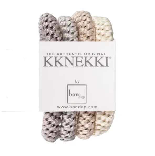 Haargummi KKNEKKI 4er-Set Bundle 52 - creme weiß & hellgrau