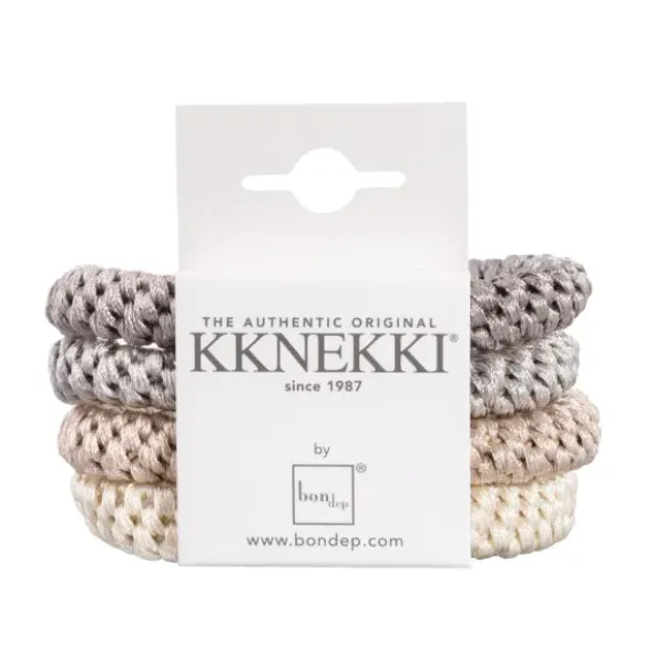 Haargummi KKNEKKI 4er-Set Bundle 52 - creme weiß & hellgrau