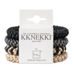 Haargummi KKNEKKI 4er-Set Bundle 9 - schwarz, grau & beige