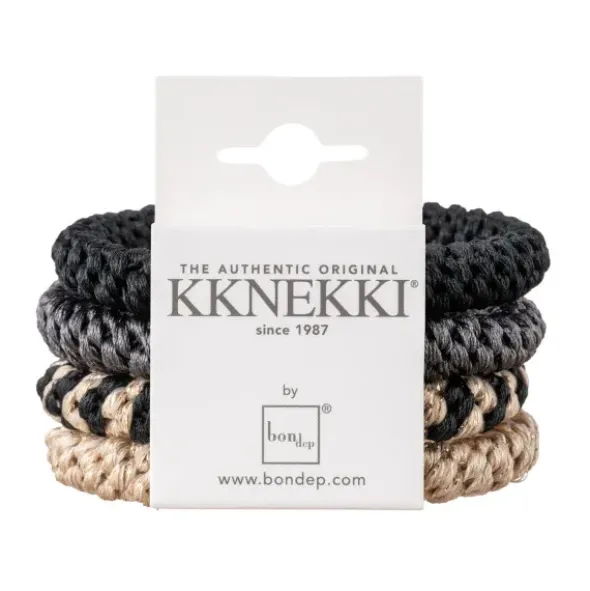 Haargummi KKNEKKI 4er-Set Bundle 9 - schwarz, grau & beige