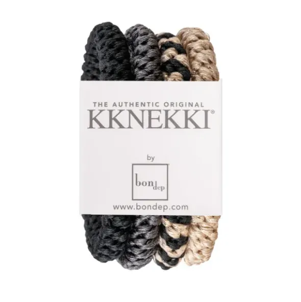 Haargummi KKNEKKI 4er-Set Bundle 9 - schwarz, grau & beige