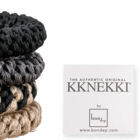Haargummi KKNEKKI 4er-Set Bundle 9 - schwarz, grau & beige