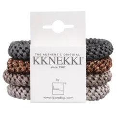 Haargummi KKNEKKI 4er-Set Bundle 51 - grau & braun glitter