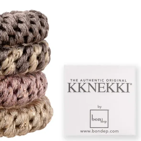 Haargummi KKNEKKI 4er-Set Bundle 10 - rosa & braun beige
