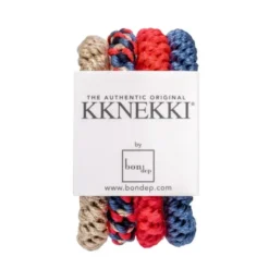 Haargummi KKNEKKI 4er-Set Bundle 15 - blau, beige & neonpink