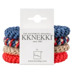 Haargummi KKNEKKI 4er-Set Bundle 15 - blau, beige & neonpink