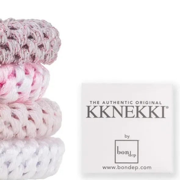 Haargummi KKNEKKI 4er-Set Bundle 49 - rosa & weiß
