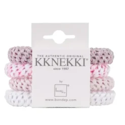Haargummi KKNEKKI 4er-Set Bundle 49 - rosa & weiß