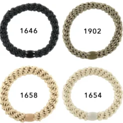 Haargummi KKNEKKI 4er-Set Bundle 20 - schwarz, beige & elfenbein weiß