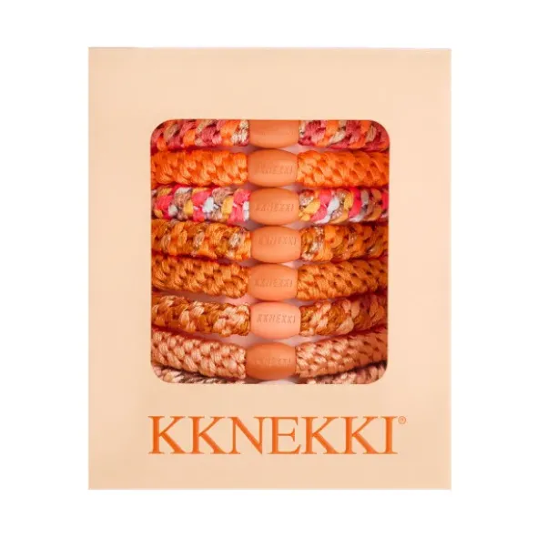 Haargummi KKNEKKI 8er-Set Geschenkbox - Sunset Edition orange
