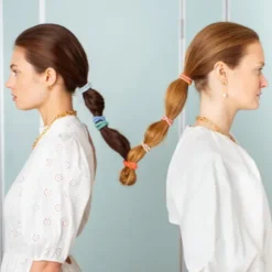 Haargummi KKNEKKI - light sonnengelb glitter gestreift