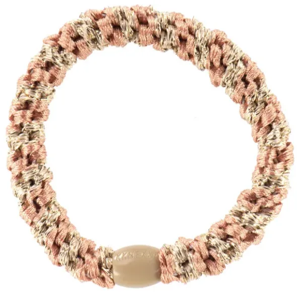 Haargummi KKNEKKI - peach coral beige glitter