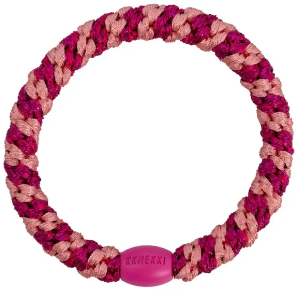 Haargummi KKNEKKI - rosa pink glitter gestreift
