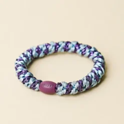 Haargummi KKNEKKI - seablue dark purple glitter gestreift