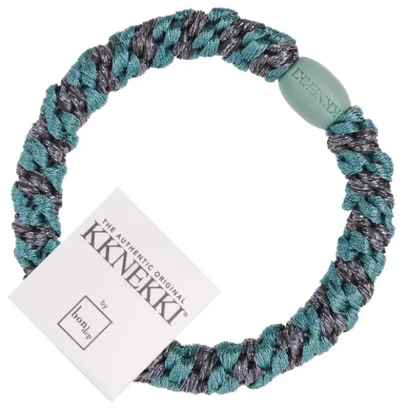 Haargummi KKNEKKI - teal stahlgrau glitter gestreift