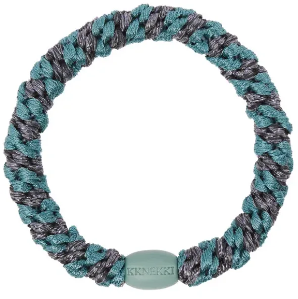 Haargummi KKNEKKI - teal stahlgrau glitter gestreift