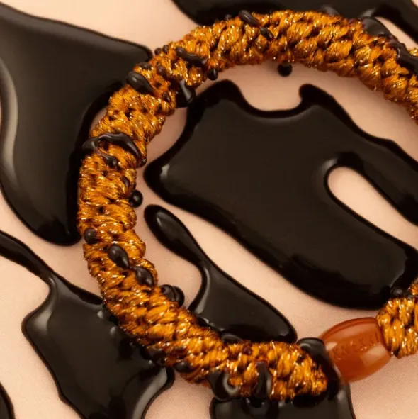 Haargummi KKNEKKI - terracotta orange glitter