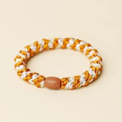 Haargummi KKNEKKI - terracotta elfenbein glitter gestreift