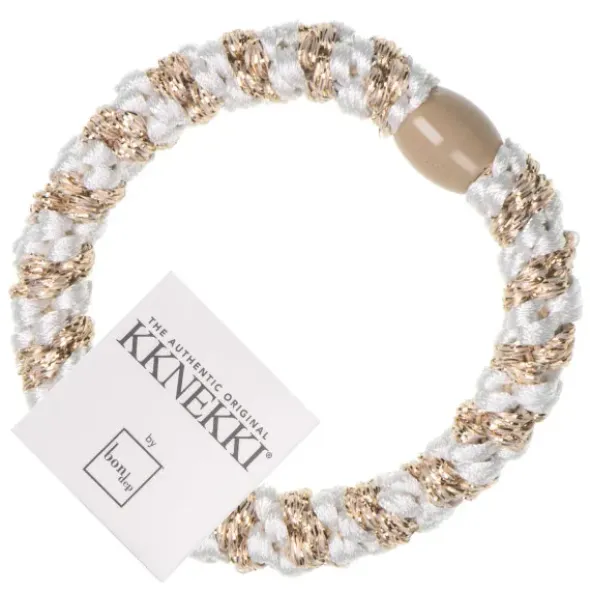 Haargummi KKNEKKI - weiß beige glitter gestreift