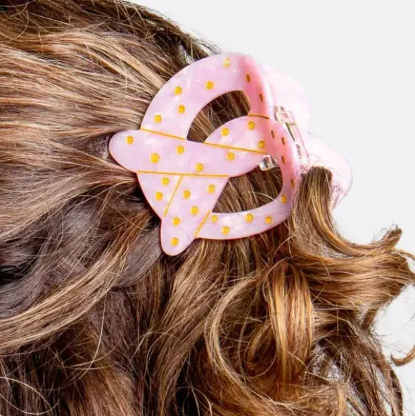 Haarklammer Brezel rosa