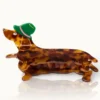 Haarklammer Dackel 9 x 5 cm, bayerischer Dachshund mit Hut