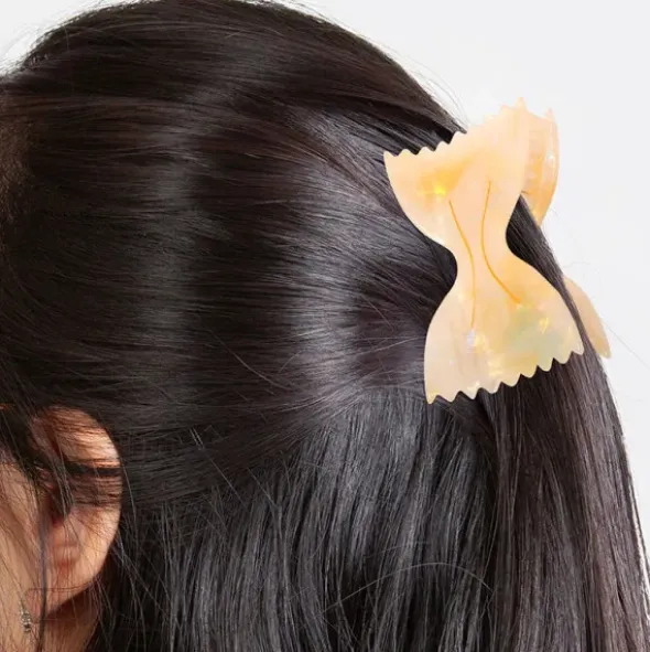 Haarklammer Farfalle perlmutt cremeweiß