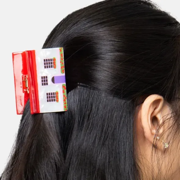 Haarklammer Haus – großer Haarclip mit Hausmotiv aus Kunststoff 7 cm