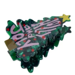 Haarklammer Weihnachtsbaum Holly and Joly – großer Haarclip 8 cm aus Kunststoff