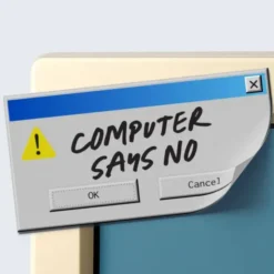 Haftnotizblock Computer Says No - 150 Haftnotizen im Retro PC-Fehlermeldung Design