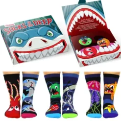 Hai Geschenkbox SOCKS OF THE DEEP - 6 Fisch Socken - Gr. 30 1/2 - 38 1/2