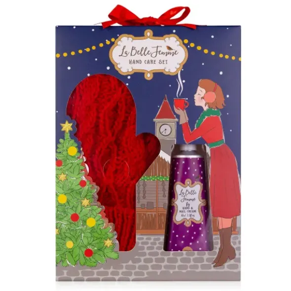 Handpflegeset La Belle Femme Weihnachten - Handcreme & Strickhandschuhe