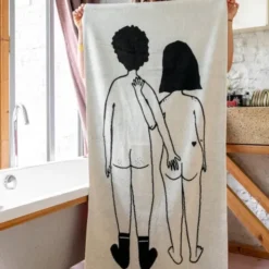 Handtuch Baumwoll-Frottee "naked couple back" 140 x 70 cm