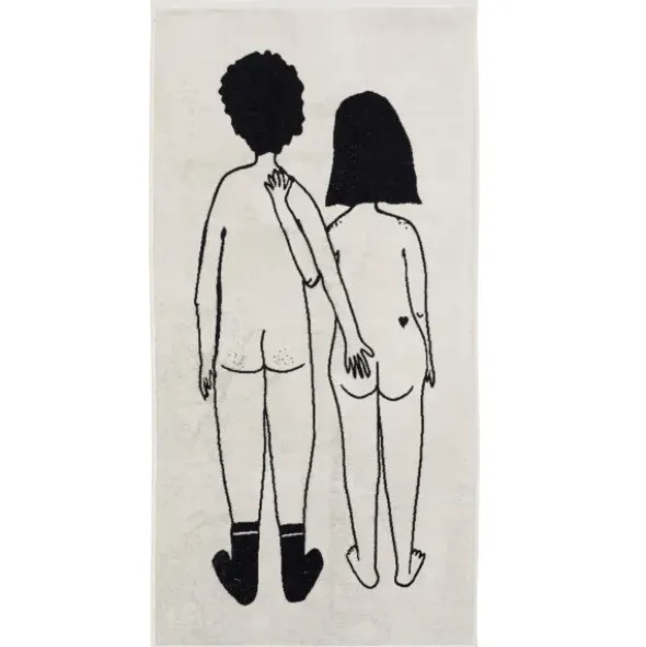 Handtuch Baumwoll-Frottee "naked couple back" 140 x 70 cm