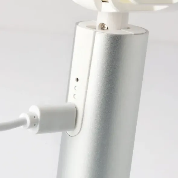 Handventilator FLOW - Akku Ventilator mit Standfuß, silber-lime