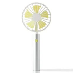 Handventilator FLOW - Akku Ventilator mit Standfuß, silber-lime