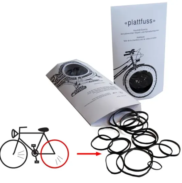 Haushaltsgummis plattfuss aus recycelten Moped- und Fahrradschläuchen