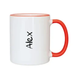 Henkeltasse mit Name - Namenstasse rot