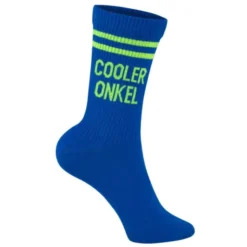 Herrensocken Cooler Onkel Gr. 40-43 blaue Socken mit Schriftzug für coole Onkels