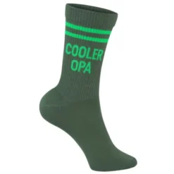 Herrensocken COOLER OPA Gr. 43-46 grüne Socken mit Schriftzug für coole Opas