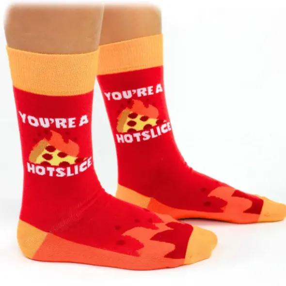Herrensocken Pizza Motiv - Spruchsocken "Your Are a Hotslice" Gr. 39-46