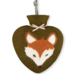 Herz Wärmflasche aus Filz - Fuchs, braun